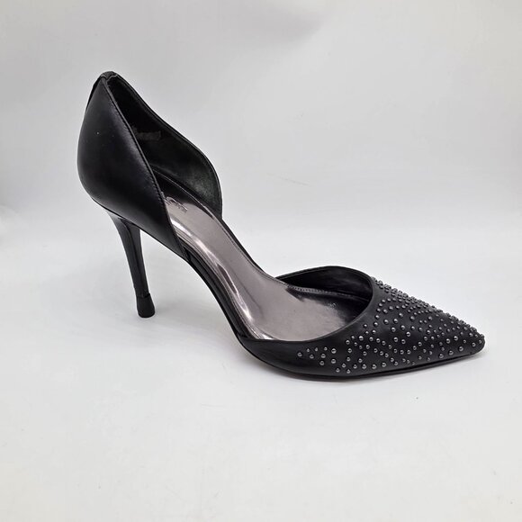 Coach Studded Heels Leather Black Retro Shoes Pumps - Picture 2 of 16